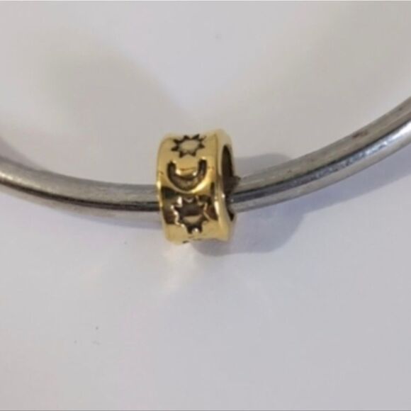Gold Moon and Stars Spacer Charm for‎ Pandora Style Bracelet - Picture 4 of 4